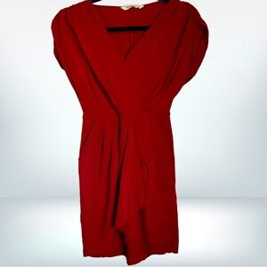 BCBGeneration Red V Neck Dress, size XXS